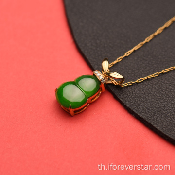 สีเขียวสีเขียวน้ำแข็ง jadeite cucurbit charms